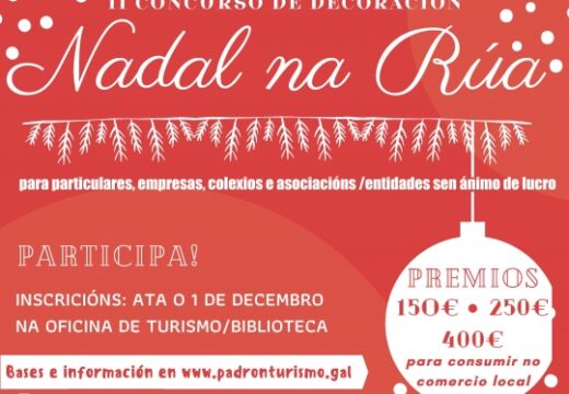 O Concello de Padrón abre o concurso de decoración “Nadal na rúa” a colexios e asociacións sen ánimo de lucro